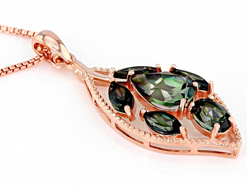 Timna Jewelry Collection™ 5.36ctw Princess™ Quartz Copper Leaf Design Pendant With Chain