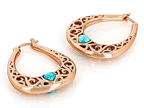 Timna Jewelry Collection™ 5x5mm Heart Blue  Turquoise Copper Earrings