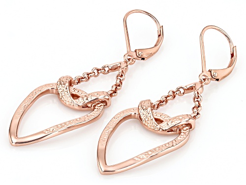Timna Jewelry Collection™ Textured Copper Heart Dangle Earrings