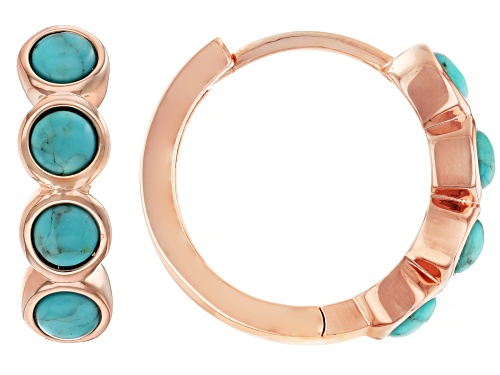 Timna Jewelry Collection™ 3mm Blue Turquoise & Copper Set of 2 Huggie Earrings