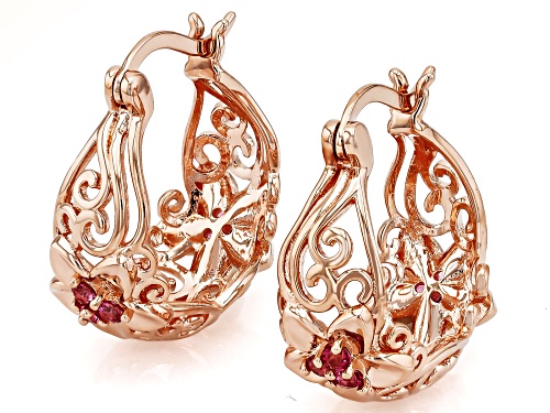 Timna Jewelry Collection™ 0.43ctw Pink Topaz Copper Hoop Earrings