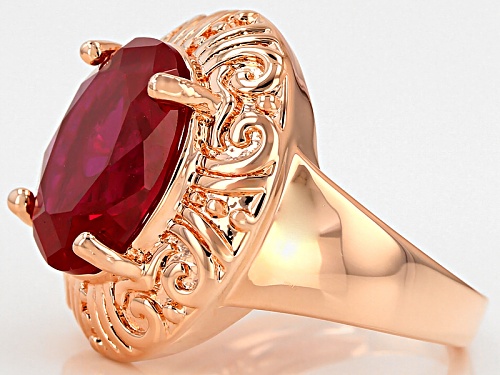 Timna Jewelry Collection™ 6.80ct Oval Lab Created Ruby Copper Ring - Size 8