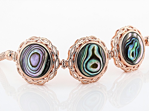 Timna Jewelry Collection™ 18mm Round Abalone Shell Copper Bracelet - Size 8
