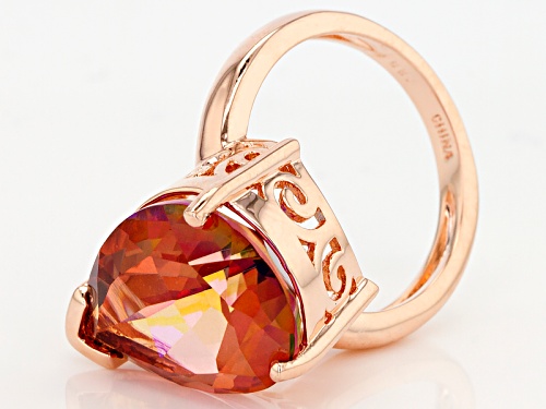 Timna Jewelry Collection™ 8.50ct Pear Shape Whatiwant™ Mystic Quartz® Copper Solitaire Ring - Size 10