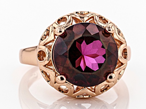 Timna Jewelry Collection™ 5.22ct Round  Unchanging™ Quartz Solitaire Copper Ring - Size 11