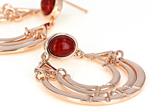 Timna Jewelry Collection™ 9x7mm Oval Red Indonesian Coral Solitaire Copper Dangle Earrings