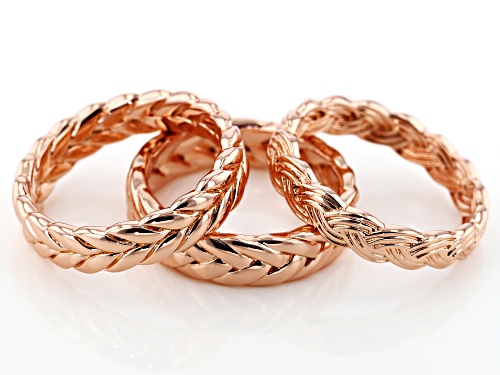 Timna Jewelry Collection™ Textured Copper Stackable Eternity Band Three Ring Set - Size 8