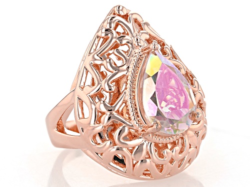 Timna Jewelry Collection™ 3.06ct Pear Shape Zero Jupiter™ Quartz Solitaire Copper Ring - Size 7