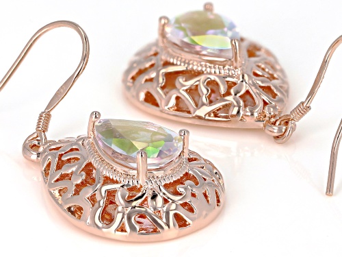 Timna Jewelry Collection™ 3.42ctw Pear shape Zero Jupiter™ Quartz Copper Dangle Earrings