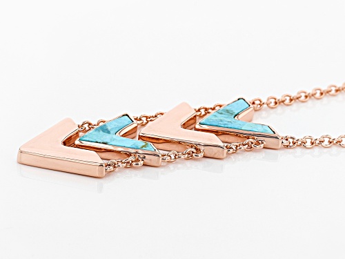 Timna Jewelry Collection™ 19x14mm Turquoise Slice Copper Chevron 2-Stone Necklace - Size 18