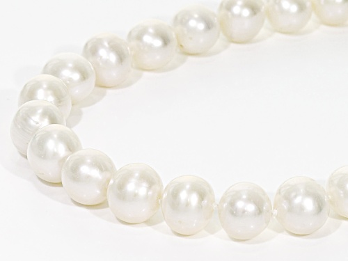 8.5-9.5mm White Cultured Freshwater Pearl 14k Yellow Gold 32 Inch Strand Necklace - Size 32
