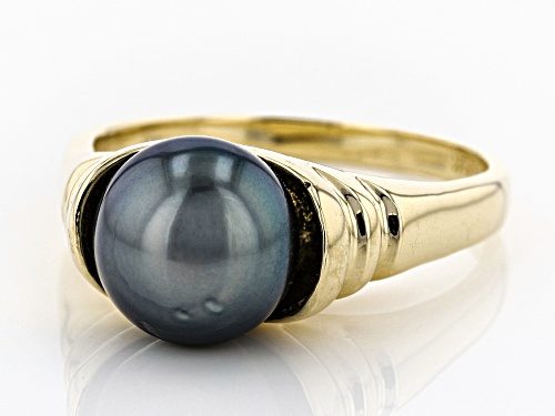 9mm Cultured Gambier Tahitian Pearl, 14k Yellow Gold Ring - Size 7
