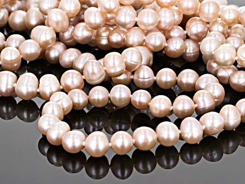7.5-8.5mm Round Cultured Freshwater Pearl Endless Strand 80 inch Necklace - Size 80