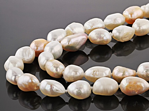 8.5-9.5mm White Cultured Baroque Freshwater Pearl Endless Strand 64 inch Necklace - Size 64