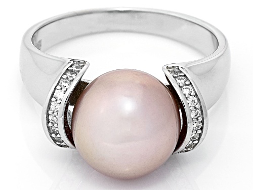 Genusis™ 11mm Pink Cultured Freshwater Pearl & Bella Luce® Rhodium Over Sterling Silver Ring - Size 12