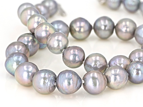 Genusis™ 10-11.5mm Silver Cultured Freshwater Pearl Rhodium Over Sterling Silver 20 Inch Necklace - Size 20