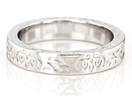 Rhodium Over Sterling Silver Band Ring - Size 7