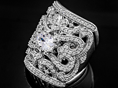 Bella Luce ® 4.40ctw Oval And Round Rhodium Over Sterling Silver Ring - Size 7