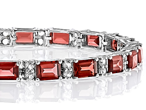 20.16ctw Vermehlo Garnet™ With 2.45ctw White Topaz Rhodium Over Silver Tennis Bracelet - Size 8