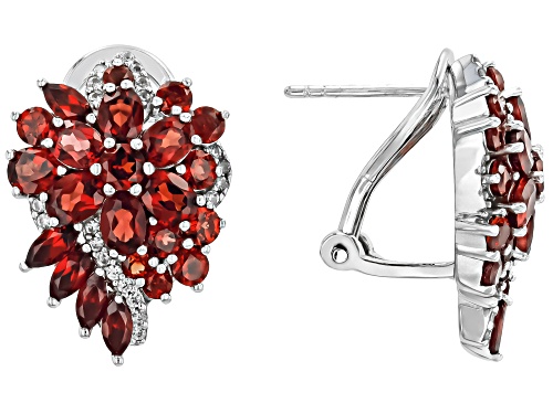 4.77ctw Mixed Shapes Vermelho Garnet™ With 0.25ctw White Zircon Rhodium Over Silver Earrings