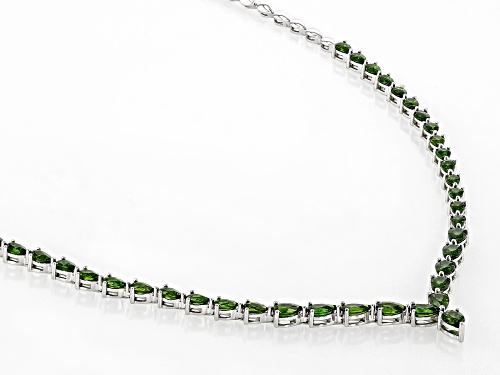 9.99ctw Pear Shape Chrome Diopside Rhodium Over Sterling Silver Necklace - Size 20