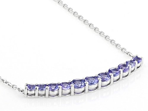 1.19ctw Round Tanzanite Rhodium Over Sterling Silver Necklace - Size 18