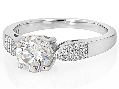 1.77ct Round Strontium Titanate With .18ctw White Zircon Rhodium Over Sterling Silver Ring - Size 6