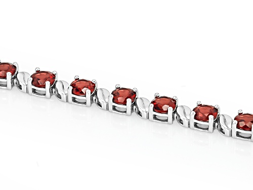 16.36ctw Round Vermehlo Garnet™ Rhodium Over Sterling Silver Tennis Bracelet - Size 8