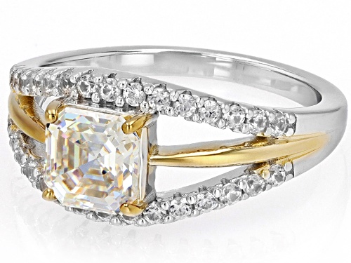 1.83ct Strontium Titanite With 0.23ctw Zircon Rhodium And 18k Yellow Gold Over Silver Two-Tone Ring - Size 9
