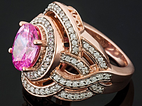 Charles Winston For Bella Luce ® 5.73ctw Pink And White Diamond Simulants Eterno ™ Rose Ring - Size 7