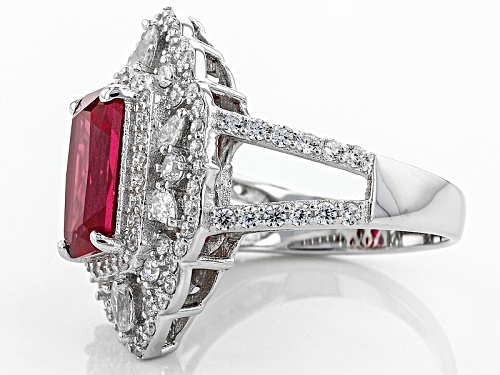 Charles Winston For Bella Luce® Lab Created Ruby & Diamond Simulant Rhodium Over Sterling Ring - Size 11