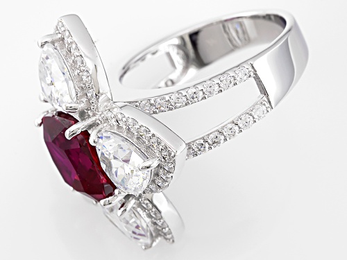 Charles Winston For Bella Luce® Lab Created Ruby & Diamond Simulant Rhodium Over Sterling Ring - Size 7