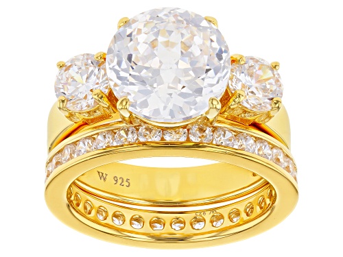 Charles Winston For Bella Luce ® 9.70ctw Scintillant Cut® Eterno™ Yellow Over Silver Ring With Band - Size 8