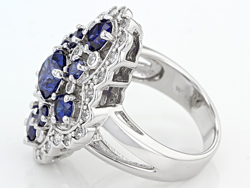 Charles Winston For Bella Luce®7.03ctw Tanzanite & Diamond Simuants Rhodium Over Sterling Ring - Size 7