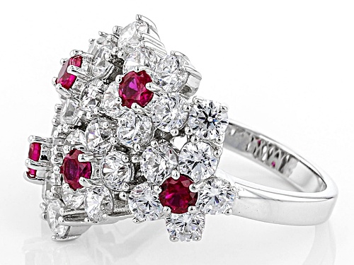Charles Winston For Bella Luce®3.80ctw Lab Created Ruby&Diamond Simulants Rhodium Over Silver Ring - Size 11