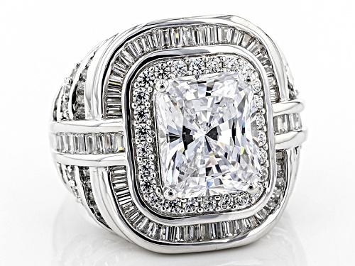 Charles Winston For Bella Luce® 10.85ctw White Diamond Simulant Rhodium Over Sterling Silver Ring - Size 6
