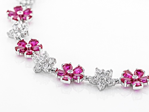 Charles Winston For Bella Luce ® Lab Created Ruby & Diamond Simulant Rhodium Over Silver Bracelet - Size 7.5