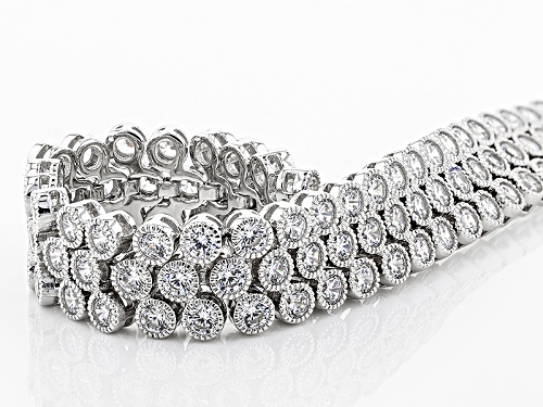 Charles Winston For Bella Luce ® 15.18ctw Rhodium Over Sterling Silver Bracelet (11.04ctw Dew) - Size 7.25