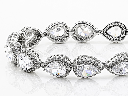 Charles Winston For Bella Luce ® 33.62ctw White Diamond Simulant Rhodium Over Silver Bracelet - Size 7.25