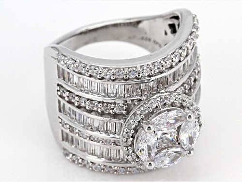 Charles Winston For Bella Luce ® 6.76ctw Diamond Simulant Rhodium Over Sterling Silver Ring - Size 11