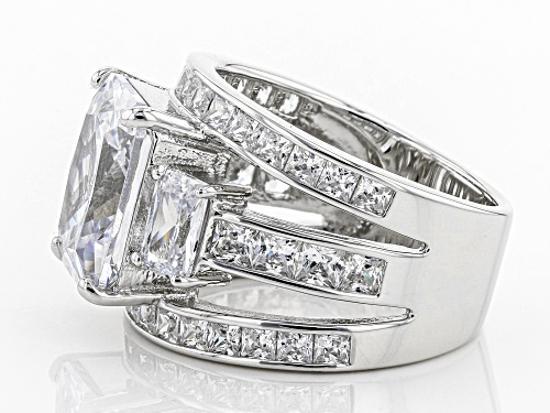 Charles Winston for Bella Luce ® 14.23CTW White Diamond Simulant Rhodium Over Silver Ring - Size 11