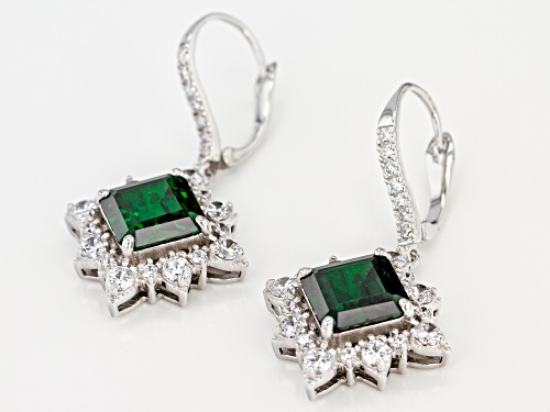 Charles Winston for Bella Luce ® Emerald & White Diamond Simulants Rhodium Over Silver Earrings