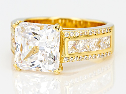 Charles Winston for Bella Luce ® Scintillant Cut ® White Diamond Simulant Rhodium Over Silver Ring - Size 12