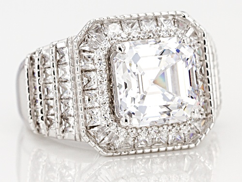 Charles Winston for Bella Luce ® 10.53CTW White Diamond Simulant Rhodium Over Silver Ring - Size 8