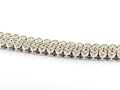 Charles Winston For Bella Luce®14.85CTW Canary Diamond Simulant Rhodium Over Silver Bracelet - Size 7.25