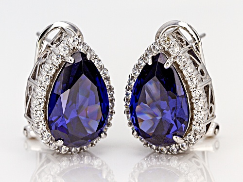 Charles Winston For Bella Luce ® Tanzanite & White Diamond Simulants Rhodium Over Silver Earrings