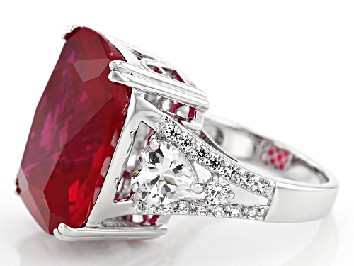 Charles Winston For Bella Luce®Lab Created Ruby White Diamond Simulant Rhodium Over Silver Ring - Size 7