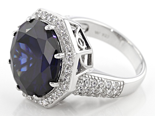 Charles Winston For Bella Luce®18.02CTW Tanzanite & White Diamond Simulants Rhodium Over Silver Ring - Size 7