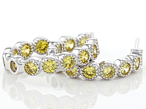 Charles Winston For Bella Luce®3.48CTW Canary Diamond Simulant Rhodium Over Silver Earrings