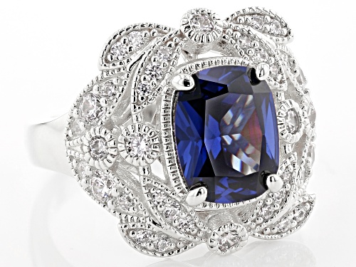 Charles Winston For Bella Luce®5.84CTW Tanzanite & White Diamond Simulants Rhodium Over Silver Ring - Size 8